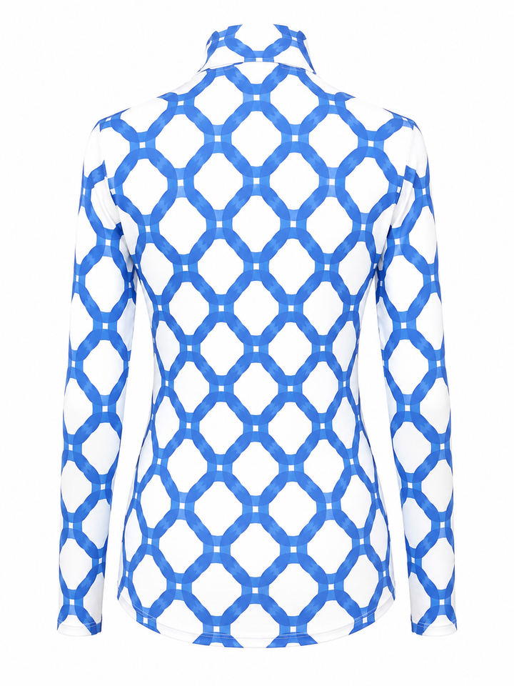 G-Lifestyle Long Sleeve Quarter Zip Top - Circle Geo Peri