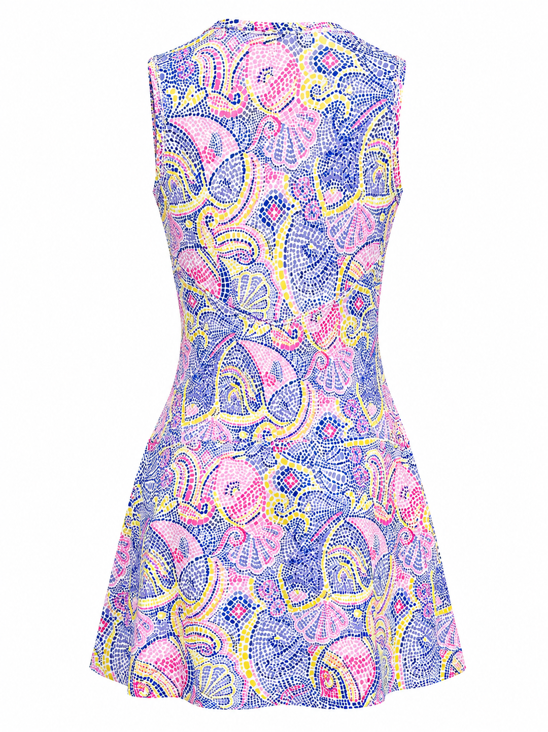 IBKUL Mariel Sleeveless Tennis Dress - Purple Multi Fish