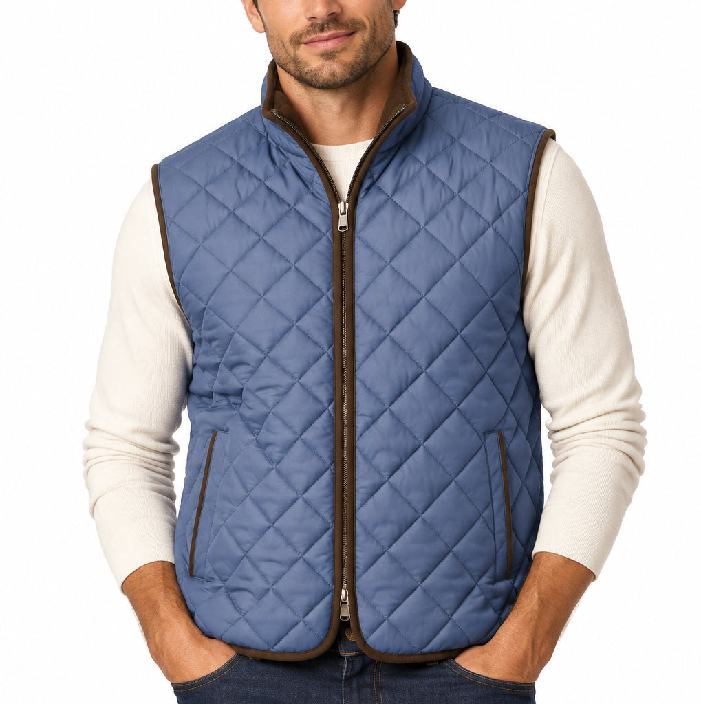 Collars & Co Men's Golf Puffer Vest Blue Size L