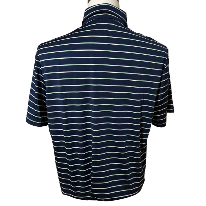 RLX Ralph Lauren Men's Knit Stripe Polo (w/logo) - Navy - Skorzie