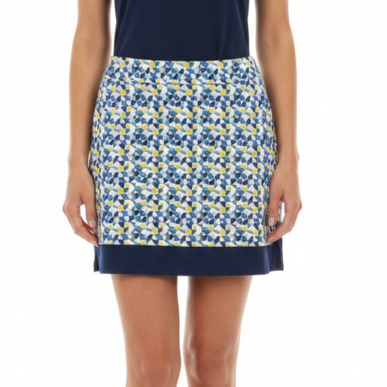 EPNY Women's Golf Skort 17.5" Broken Geo Print Inky Multi Size M