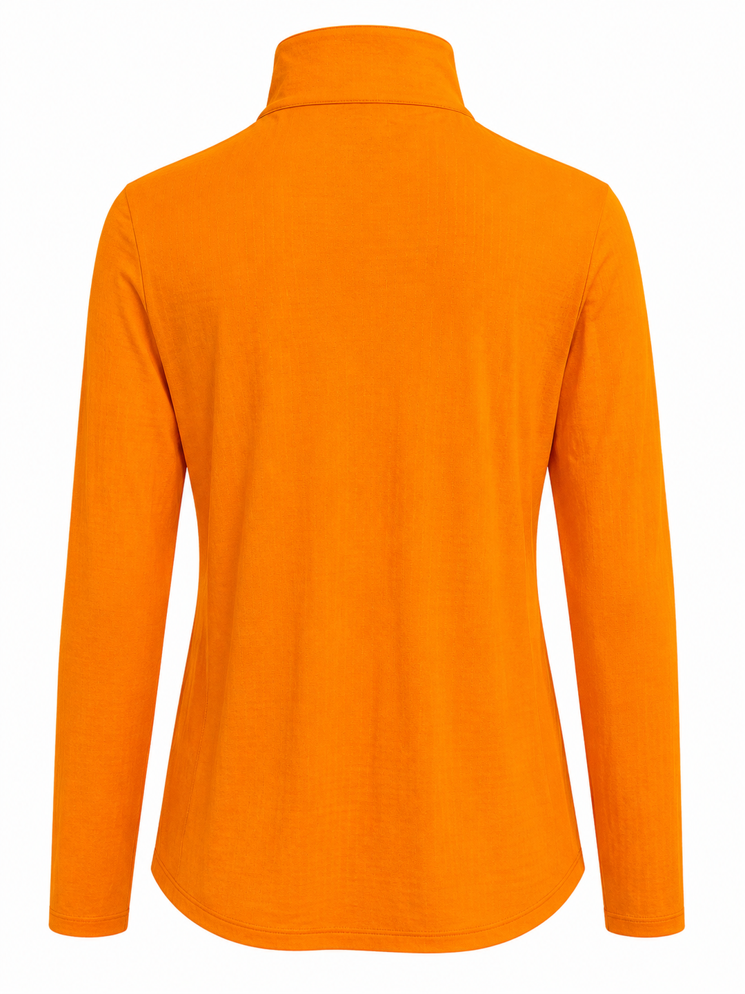 IBKUL Solid Long Sleeve Zip Mock - Orange Peel