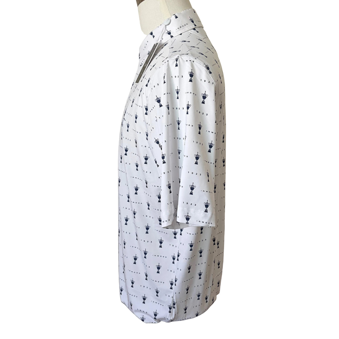 Bobby Jones Performance Jersey 1923 Trophy Print Polo (w/ logo) - White - Skorzie
