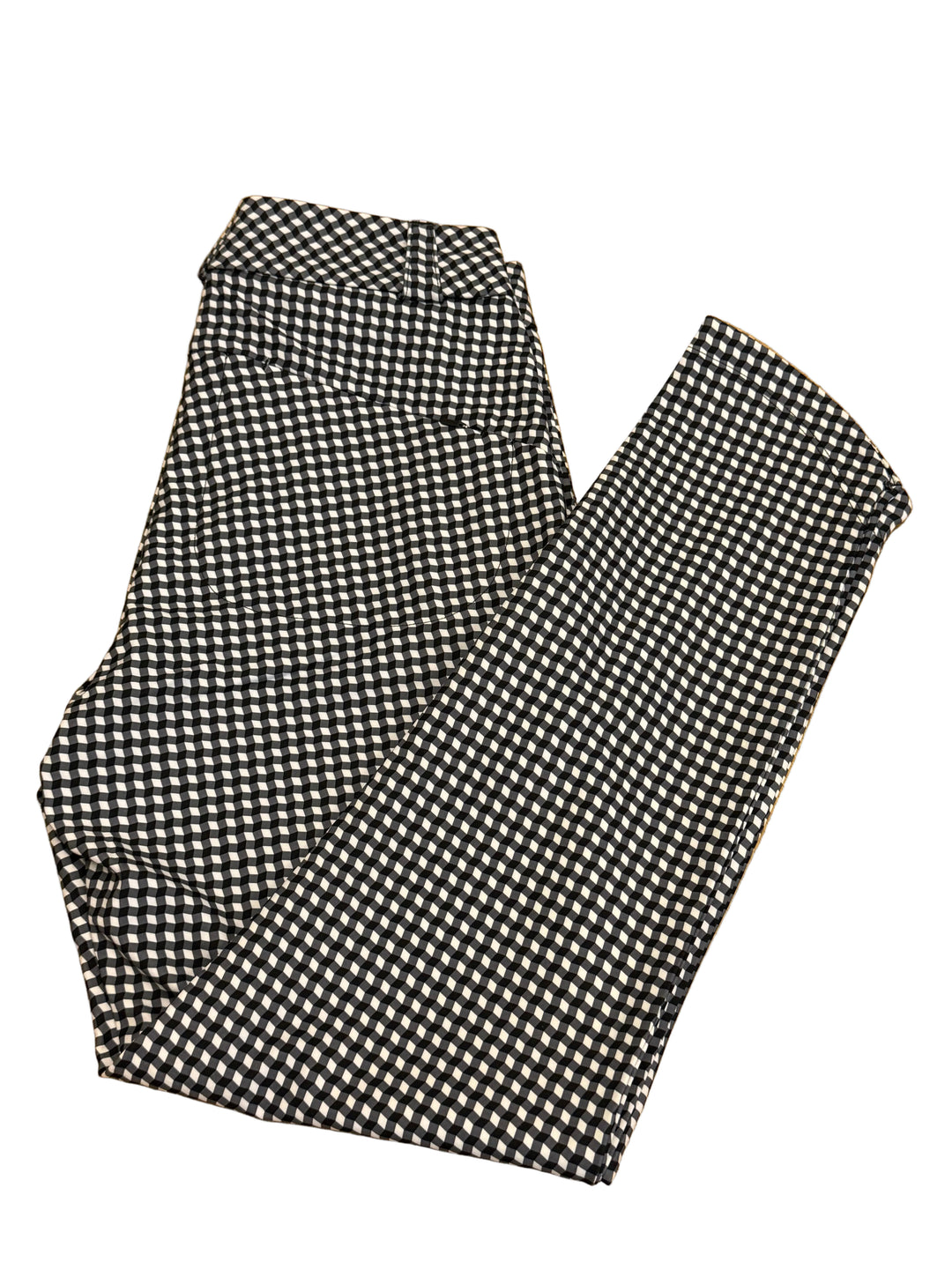 Peter Millar Surge Gingham Print Performance Ankle Golf Pants - Black/White - Skorzie