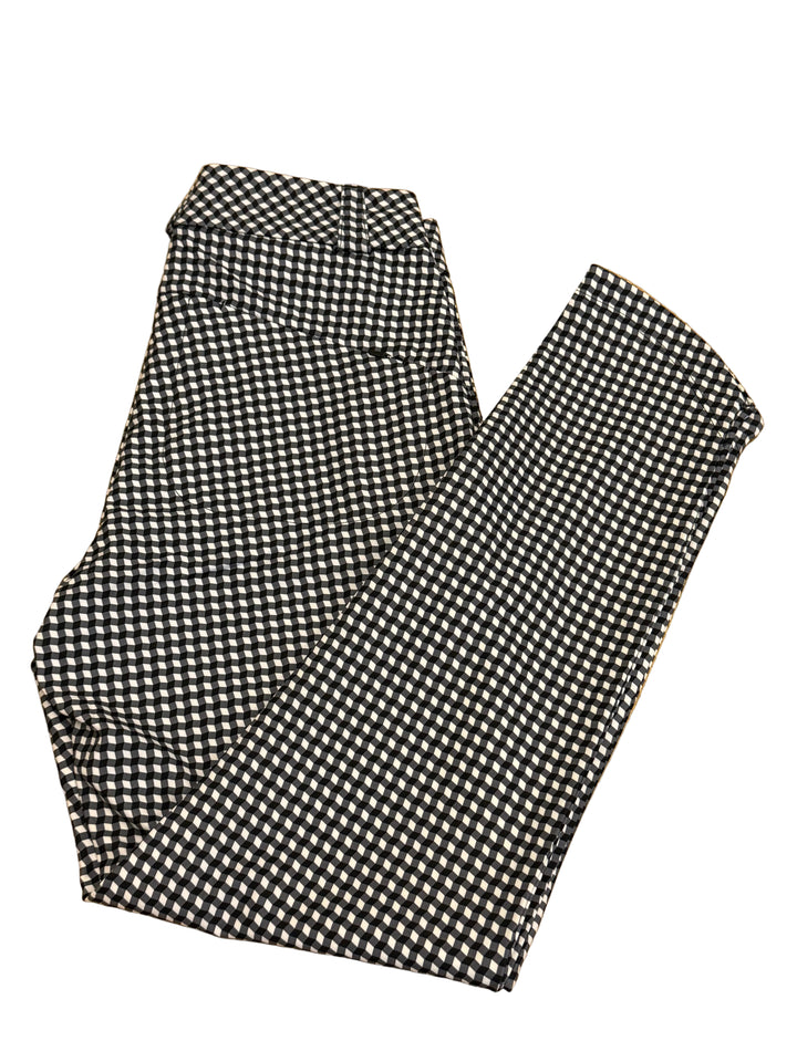 Peter Millar Surge Gingham Print Performance Ankle Golf Pants - Black/White - Skorzie