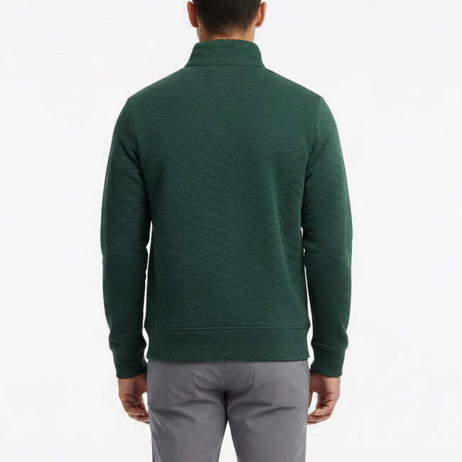 G/FORE Men's Golf Pullover Dunes Cotton Quilted Pine Size M