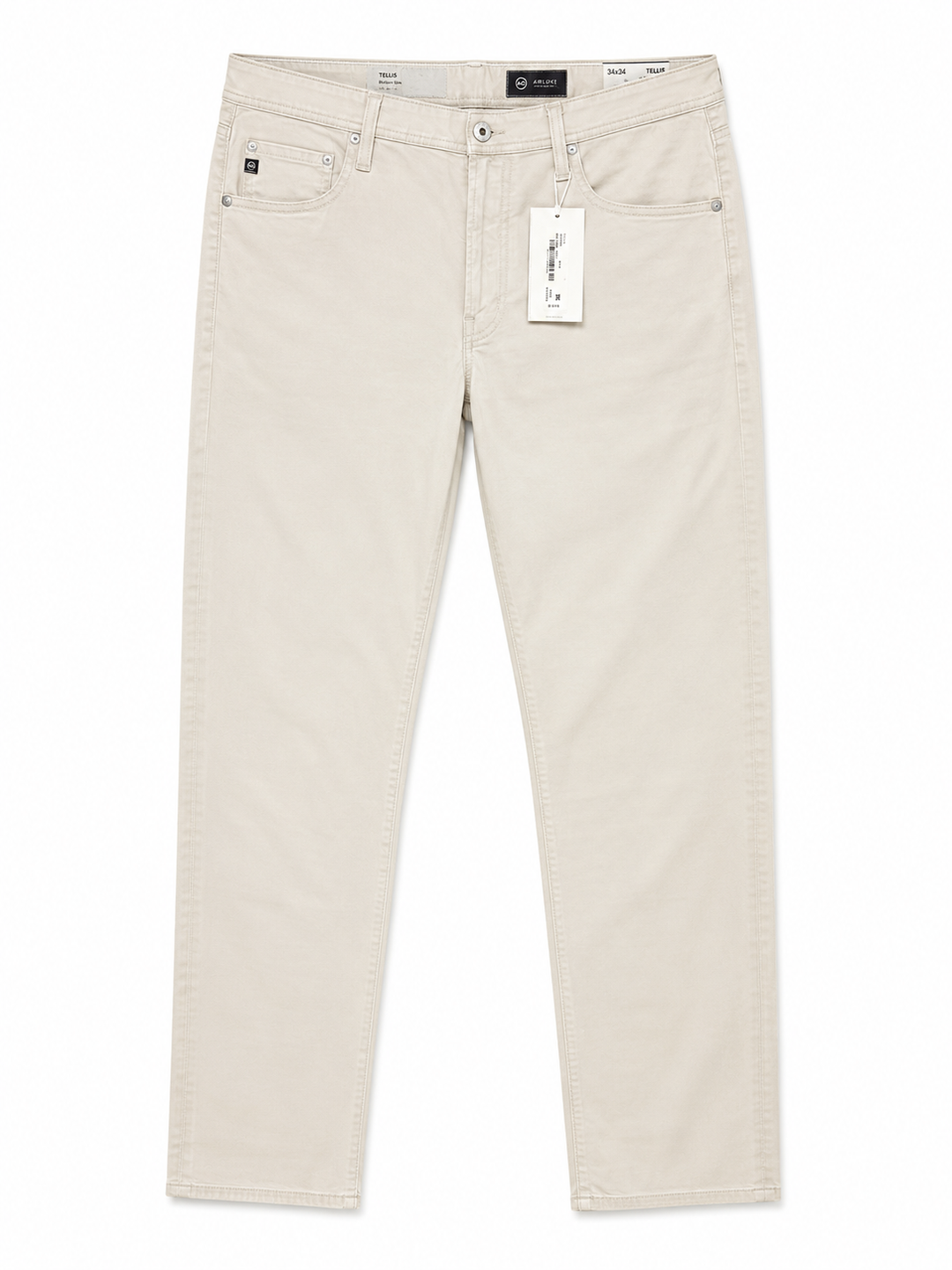 AG Men's Tellis Sueded Sateen Modern Slim Pant - Natural Ivory - Skorzie