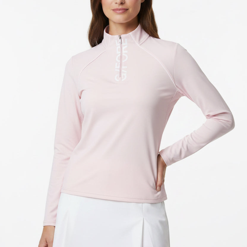 G/FORE Silky Tech Nylon Raglan Pullover (w/ logo) - Blush - X-Small - Skorzie
