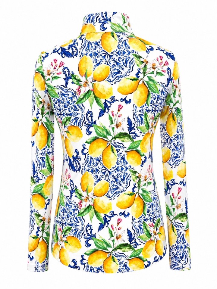G-Lifestyle Long Sleeve Quarter Zip Top - Blue Lemon