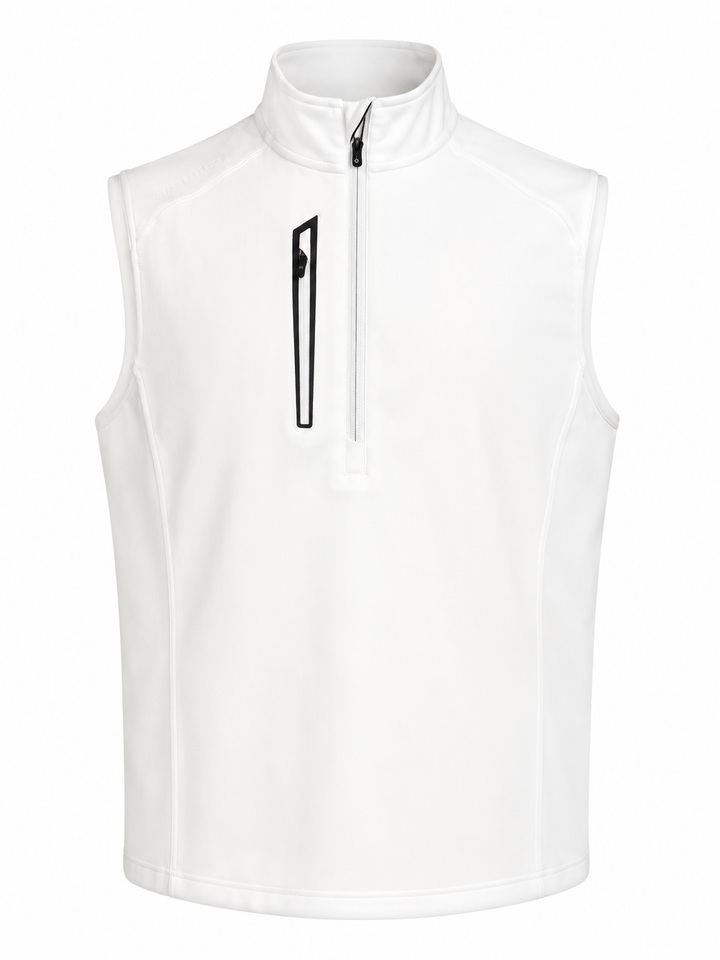 Sunice Men's Axel Element Shield Quarter - Zip Vest - White - Large