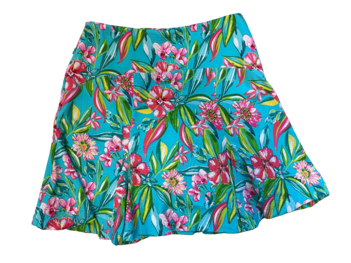 G-Lifestyle Flare Godet Skort (17") - Multi Blooming Flower - Small