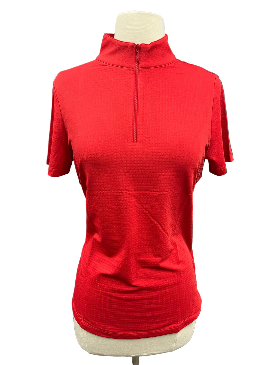 IBKUL Short Sleeve Mock Neck Top - Red - Small - Skorzie