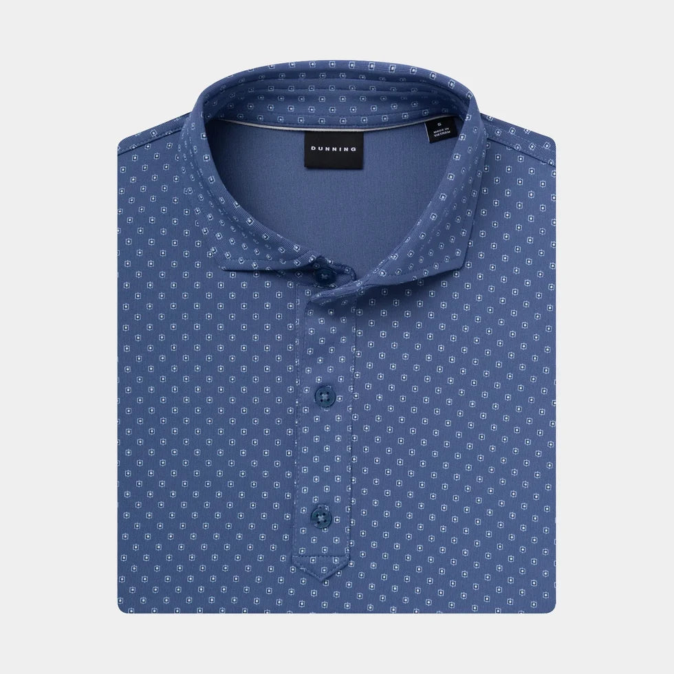 Dunning Mens Adelson Jersey Short Sleeve Polo - Monte Carlo Blue