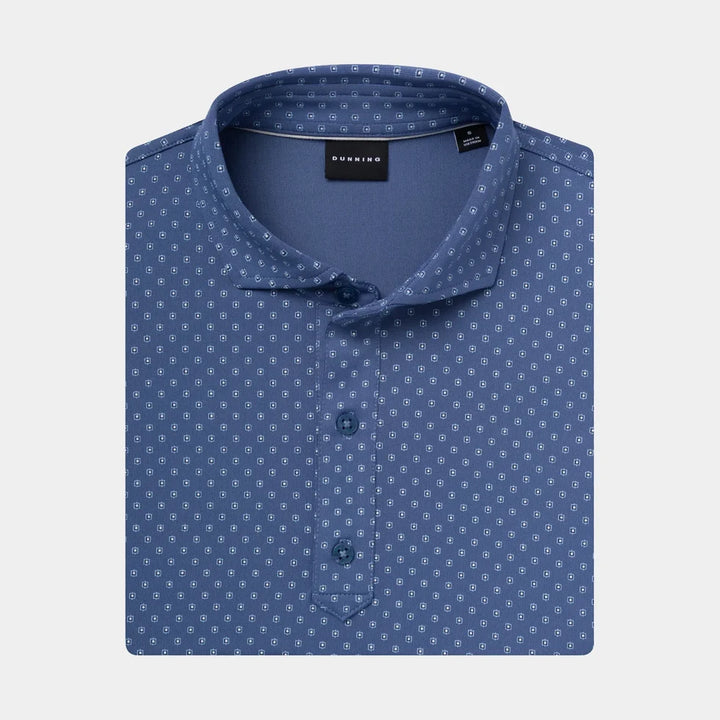 Dunning Mens Adelson Jersey Short Sleeve Polo - Monte Carlo Blue