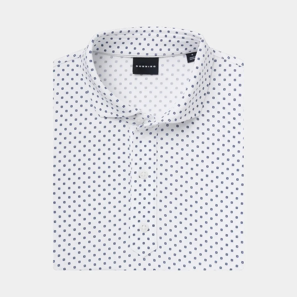 Dunning Mens Adelson Jersey Short Sleeve Polo - White