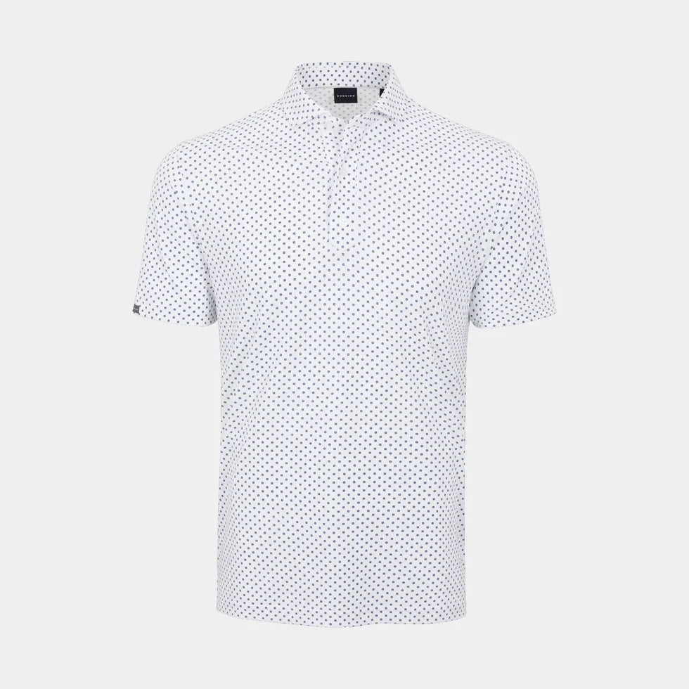 Dunning Mens Adelson Jersey Short Sleeve Polo - White