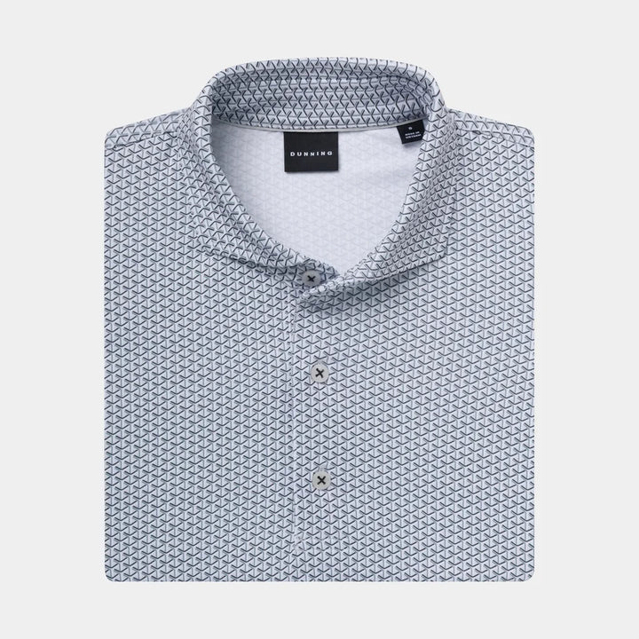 Dunning Mens Siegel Jersey Performance Short Sleeve Button Polo - Light Anchor