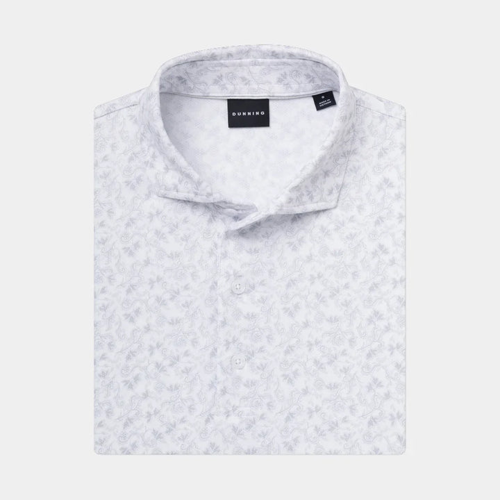 Dunning Mens Bennett Ventilated Performance Short Sleeve Button Polo - Light Anchor