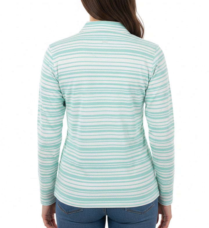 Peter Millar Women's Golf Top Basketweave Print (w/logo) Celeste Size L