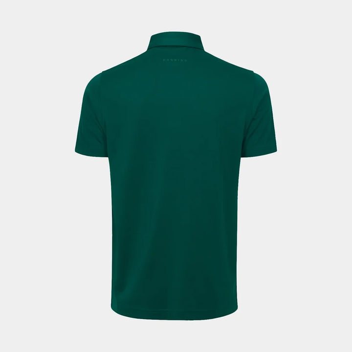 Dunning Mens Short Sleeve Button Polo - Forest Green