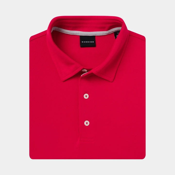 Dunning Mens Short Sleeve Button Polo - Glory Red