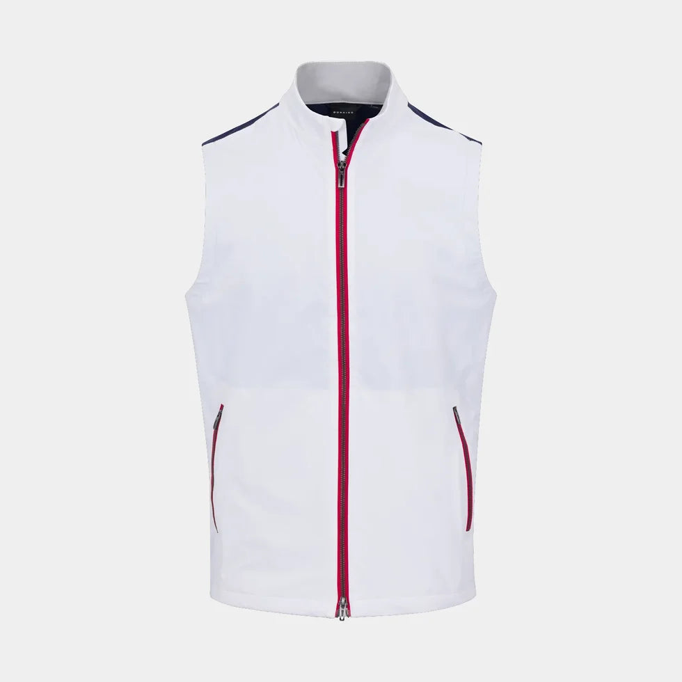 Dunning Mens Liberty Water Resistant Zip Vest - White/Night Sky