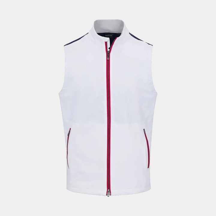 Dunning Mens Liberty Water Resistant Zip Vest - White/Night Sky