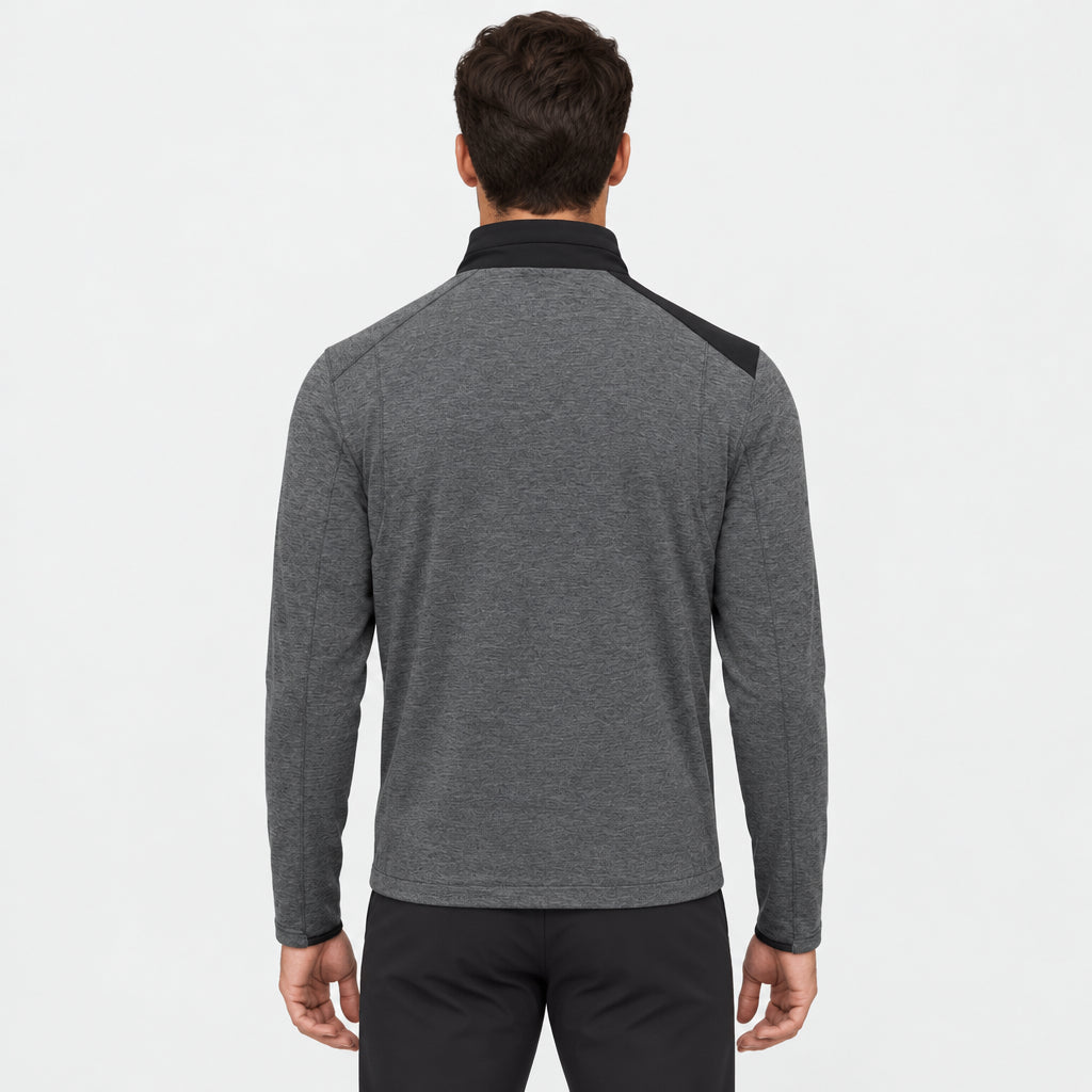 Dunning Mens Long Sleeve Glenberg Heathered Zip Jacket - Black/Grey
