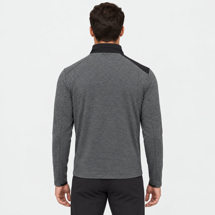 Dunning Mens Long Sleeve Glenberg Heathered Zip Jacket - Black/Grey