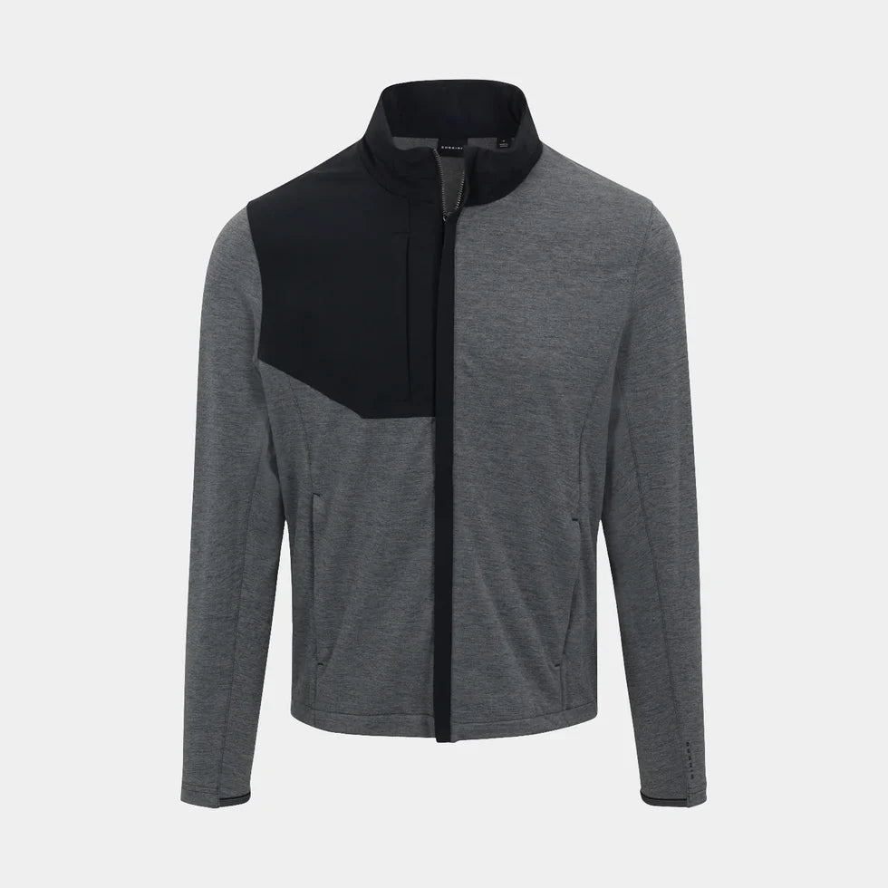 Dunning Mens Long Sleeve Glenberg Heathered Zip Jacket - Black/Grey