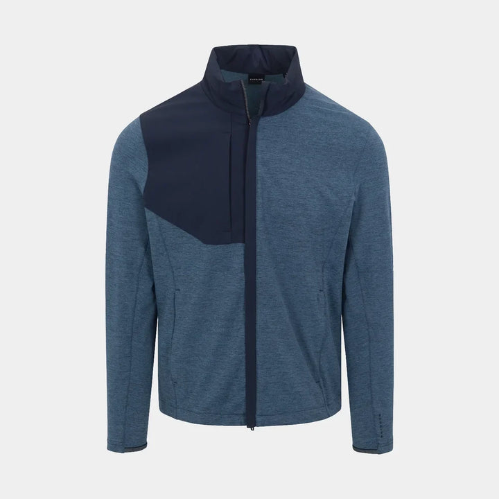Dunning Mens Long Sleeve Glenberg Heathered Zip Jacket - Navy Halo