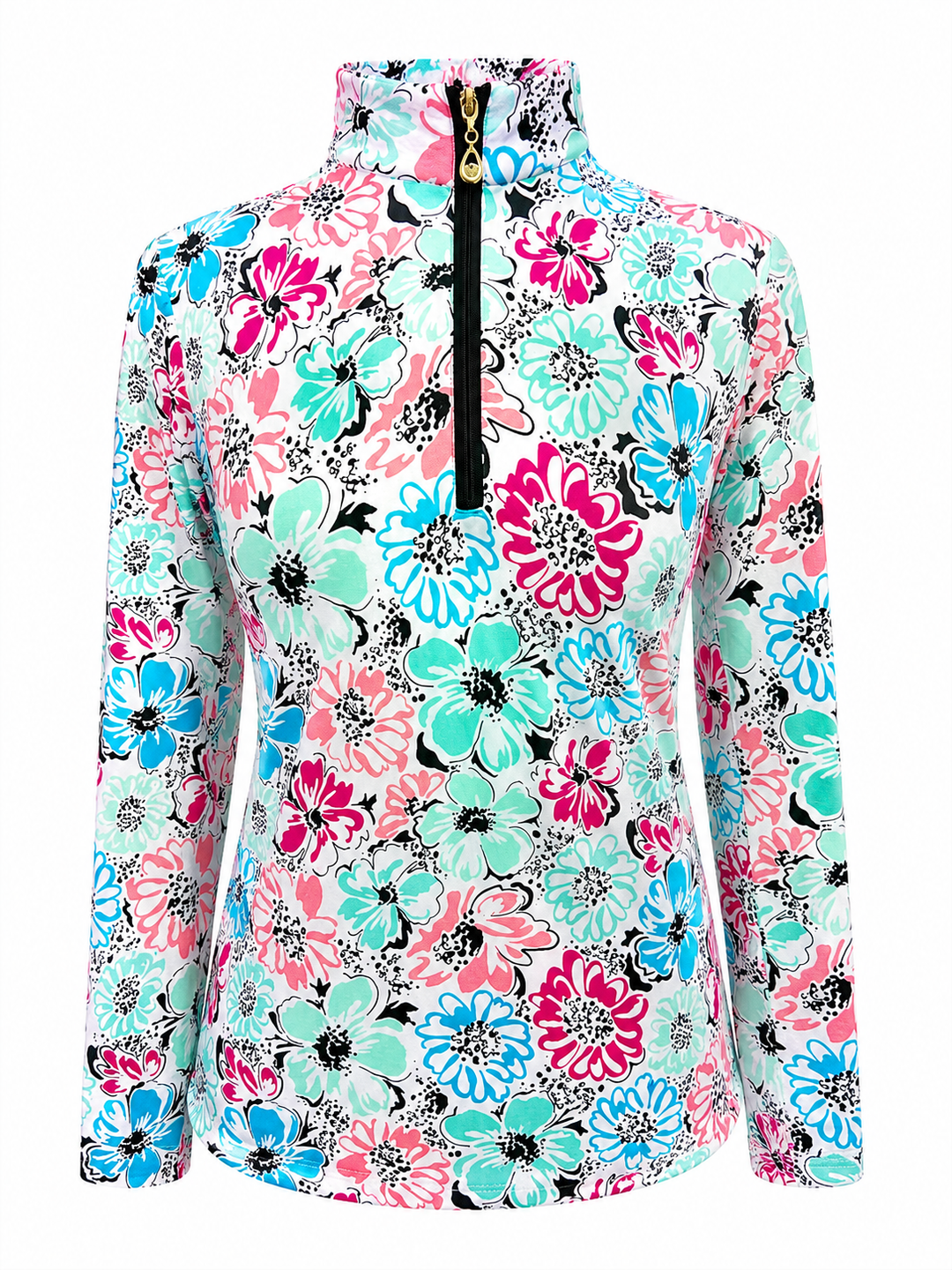 SanSoleil SOLTEKICE Long Sleeve Print Mock - Wildflowers