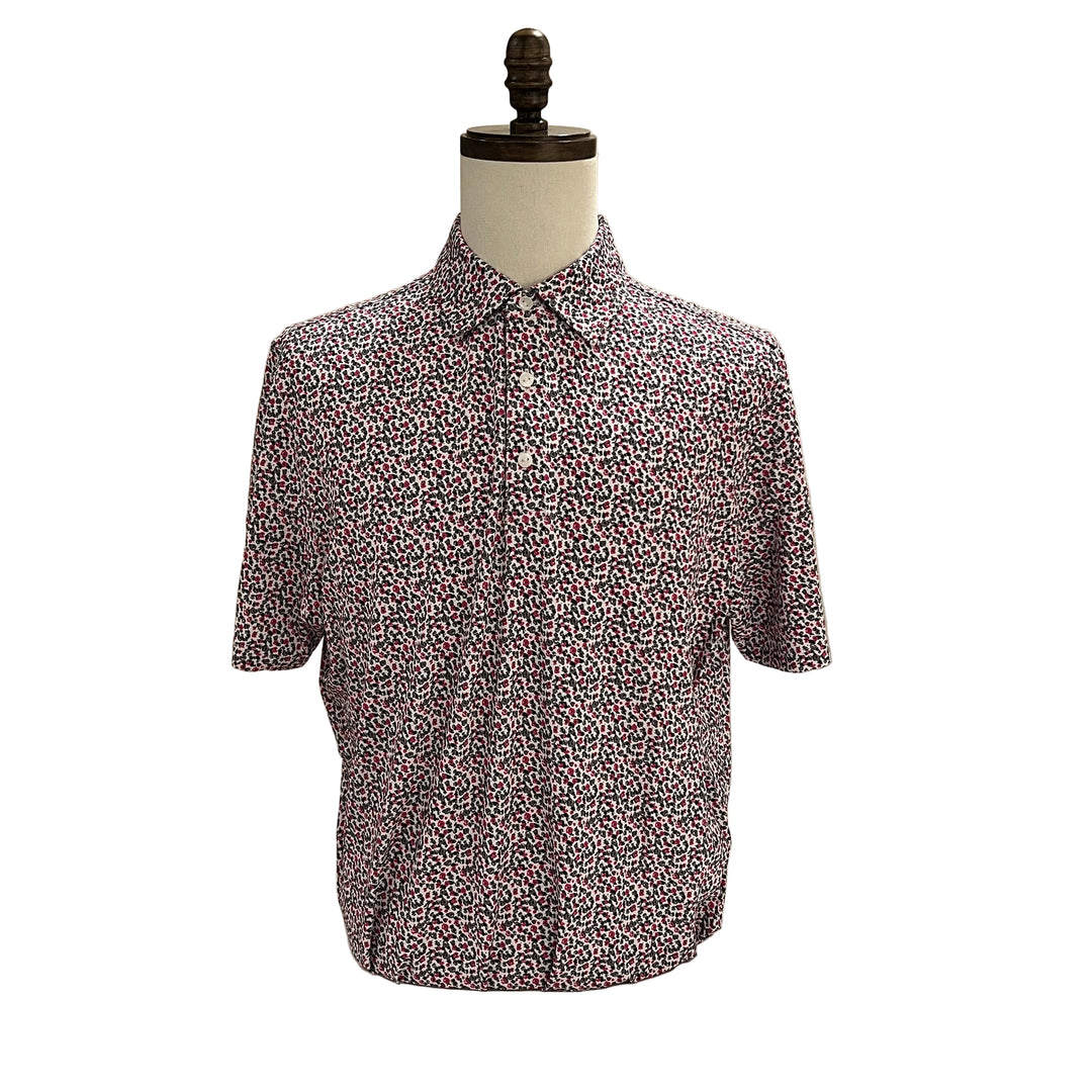 IBKUL Floral Polo - Berry/Grey/Black - Large - Skorzie