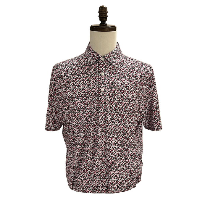 IBKUL Floral Polo - Berry/Grey/Black - Large - Skorzie