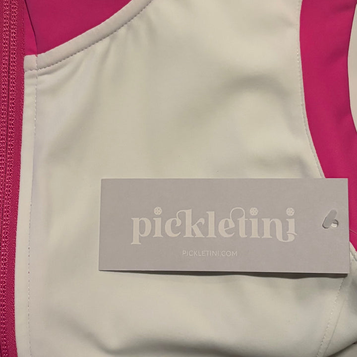 Pickletini Women's Pickleball Dress Yasmin White/Hot Pink