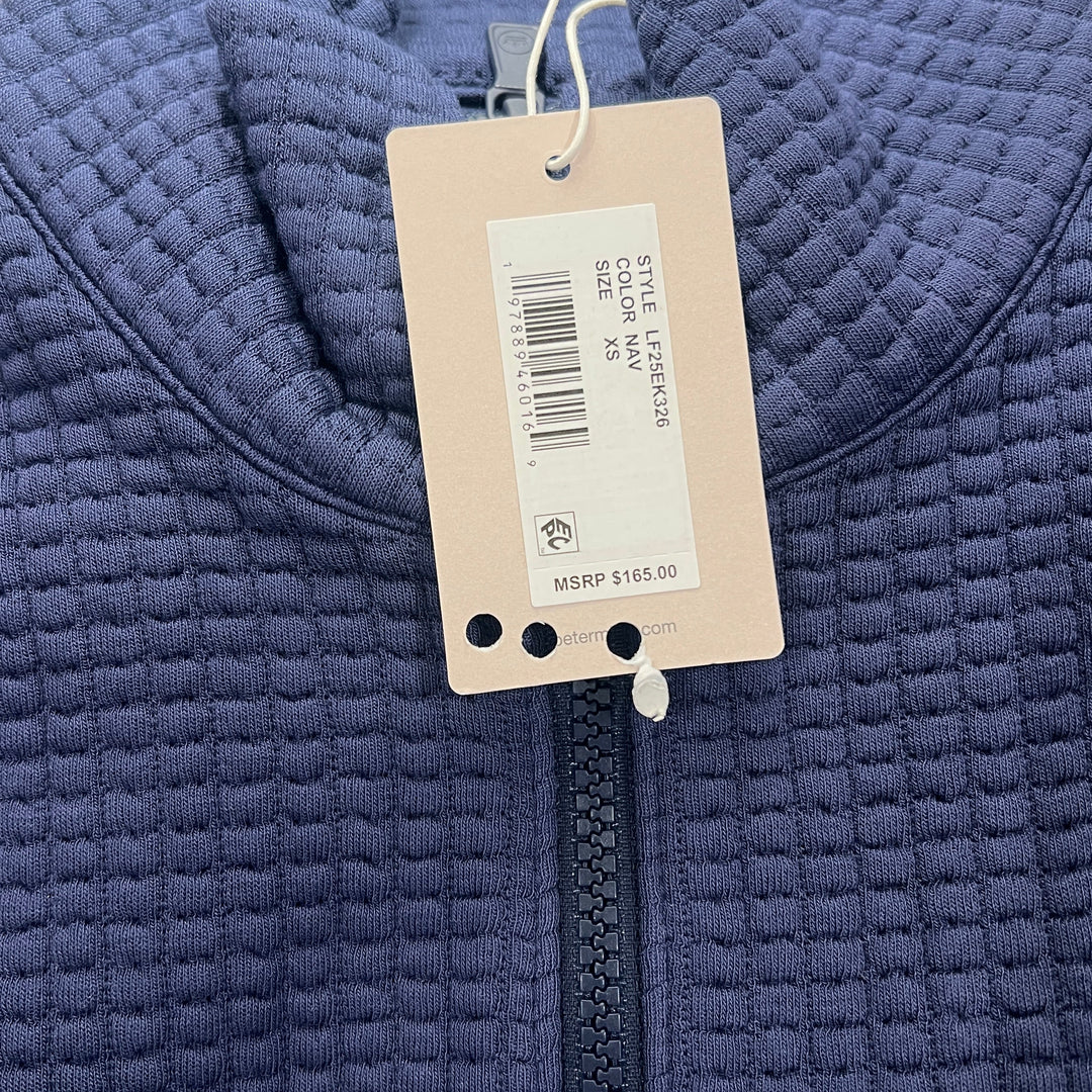 Peter Millar Women's Full-Zip Layer Flora Knit Jacquard Navy Size XS