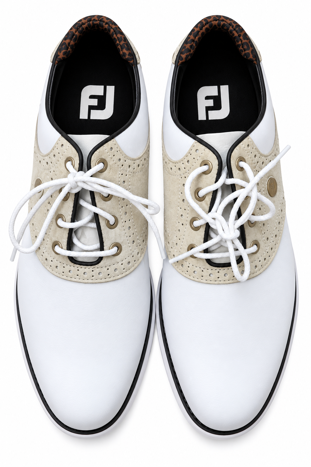 FootJoy Traditions Women's Golf Shoes 97938 - Size 11 - White/Tan