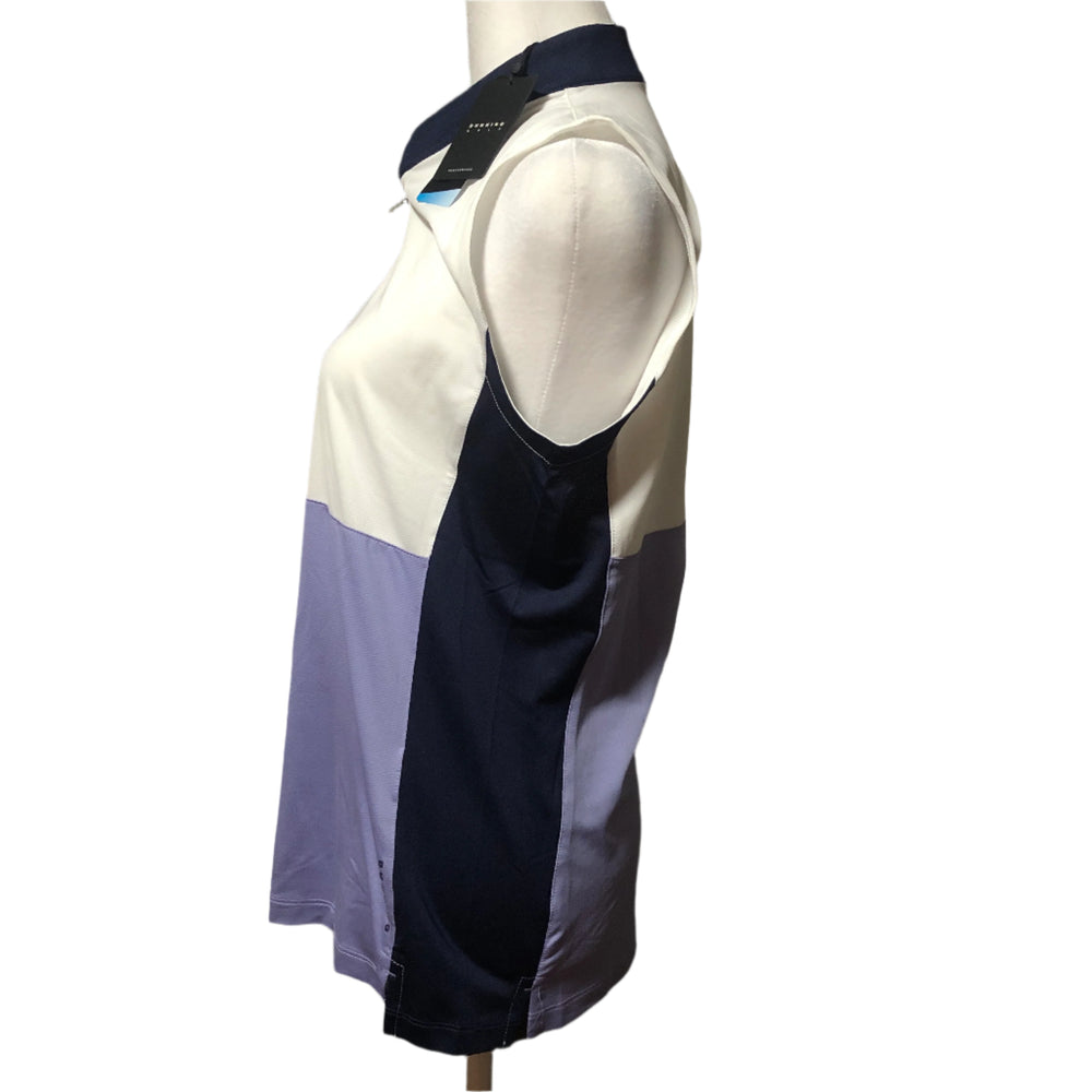Dunning Verowick Ventilated Performance Sleeveless Polo - Persian Violet - Medium - Skorzie