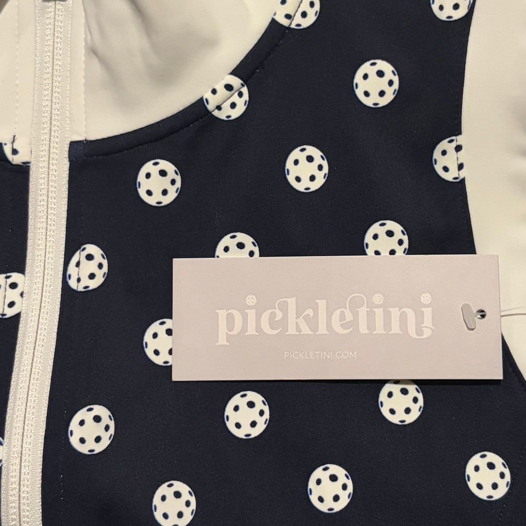 Pickletini Women's Pickleball Dress Yasmin Navy Pickledot