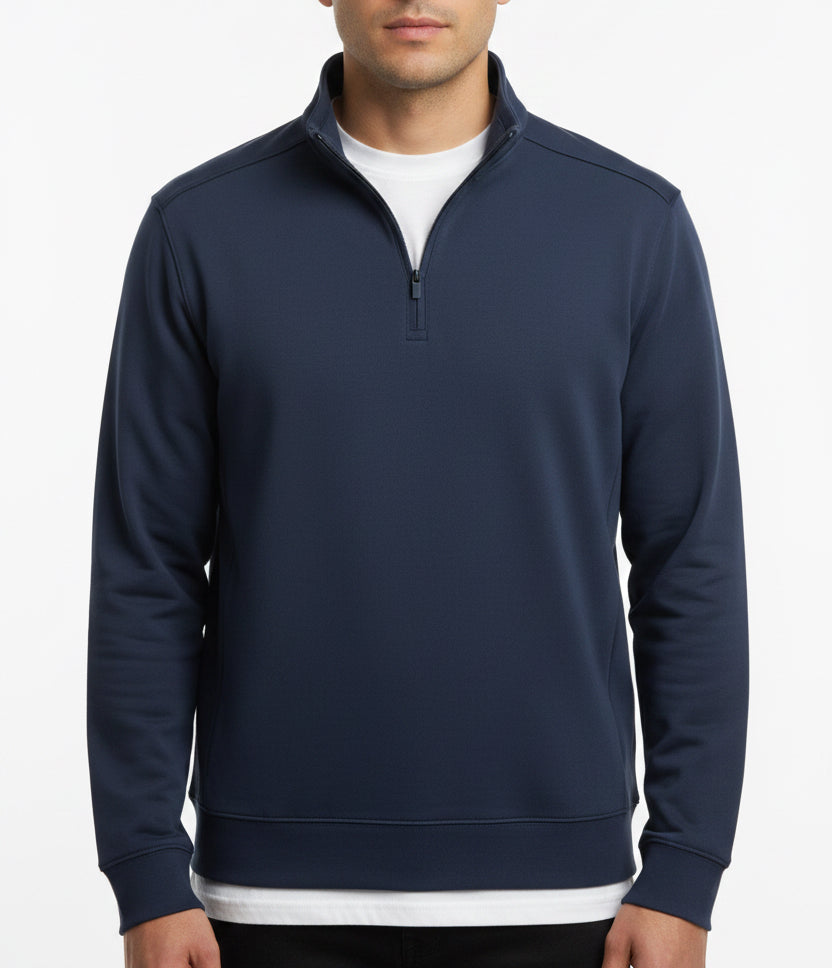 G/FORE Men's Golf Pullover Brushed Back Terry 1/4 Zip Twilight Size M
