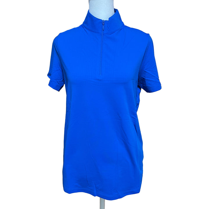 IBKUL Short Sleeve Mock Neck Top - Royal Blue - Small