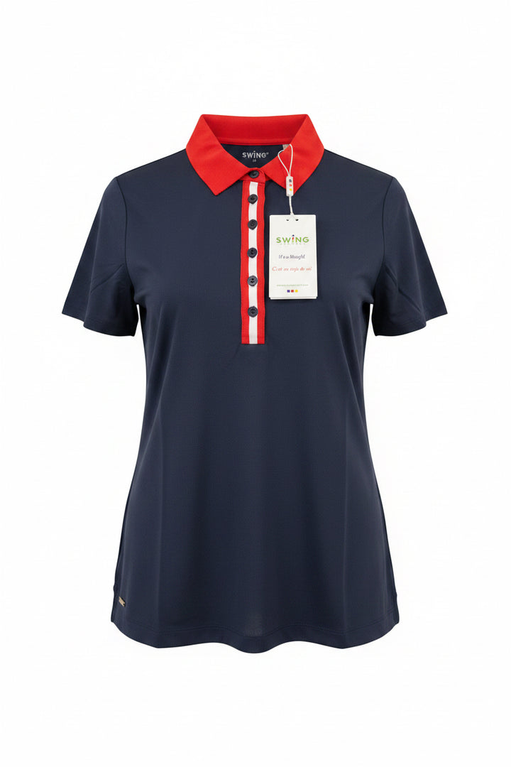 Swing Control Contrast S/S Velocity Polo - Navy - Small - Skorzie