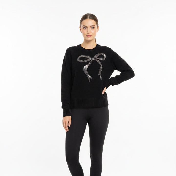 Beach Riot Callie Sweater - Black Bow - X-Small - Skorzie