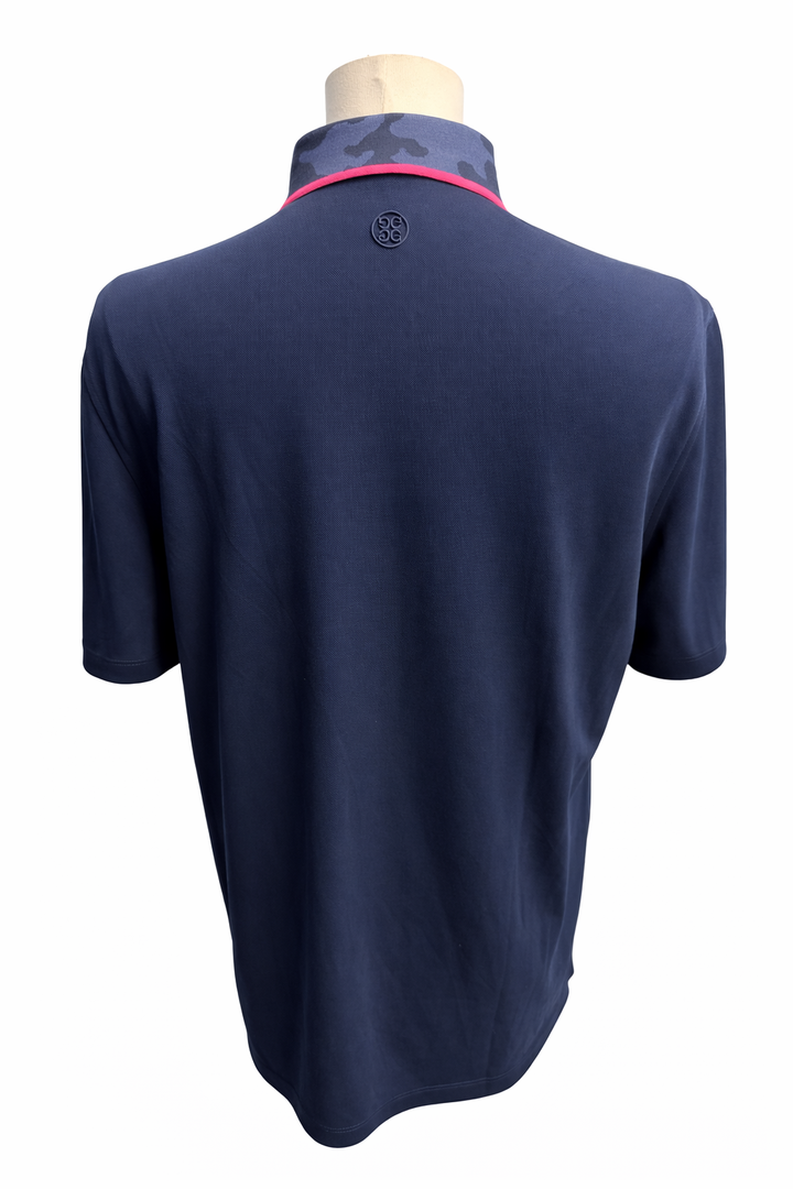 G/FORE Men's Camo Collar Performance Pique Polo - Twilight - Medium - Skorzie