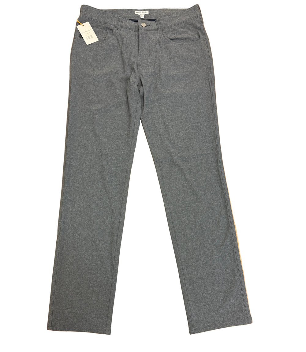 Peter Millar Brevard Performance Flannel Five-Pocket Pants - Charcoal - Skorzie
