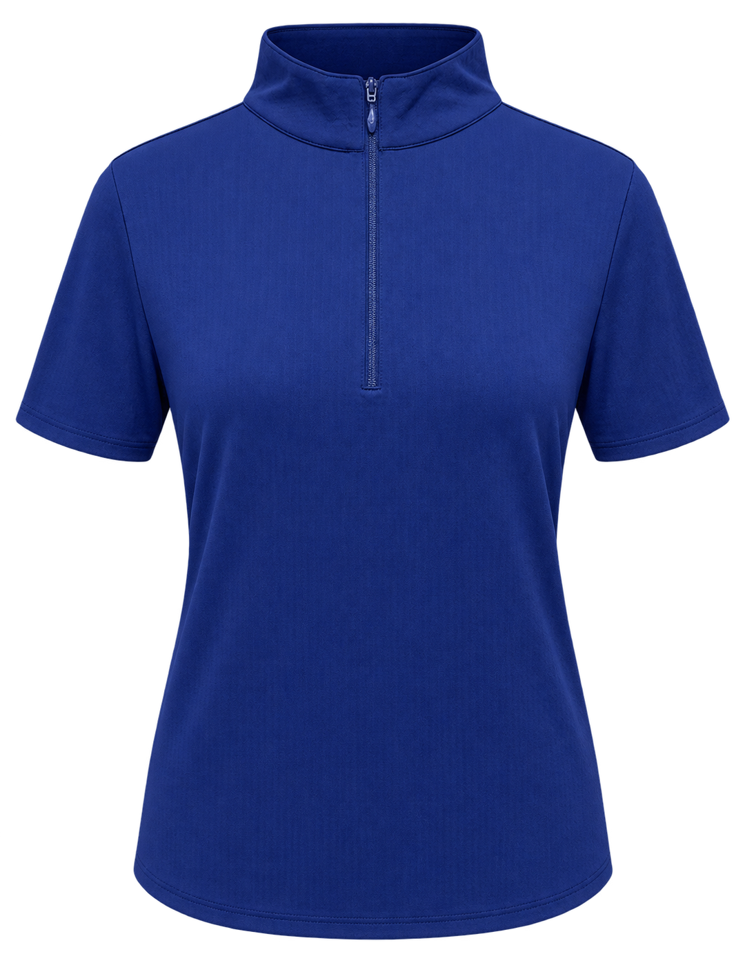 IBKUL Solid Short Sleeve Zip Mock - Navy