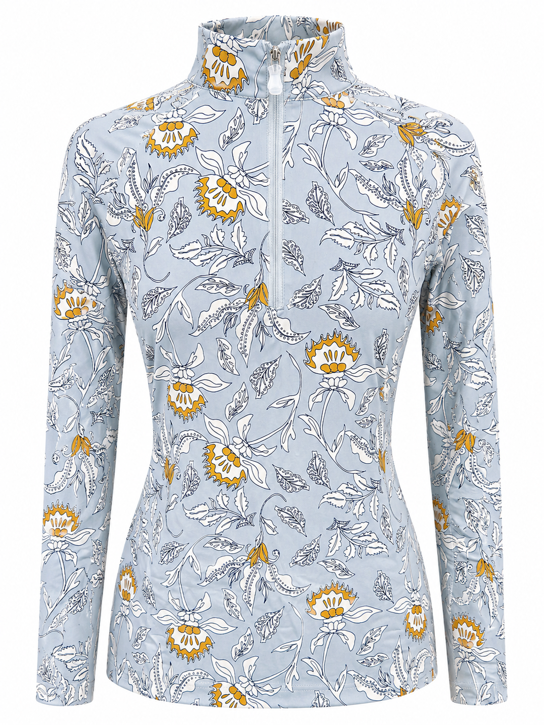 Kastel Denmark Long Sleeve 1/4 Zip Sun Shirt - Dove Vintage Jacobean - Skorzie