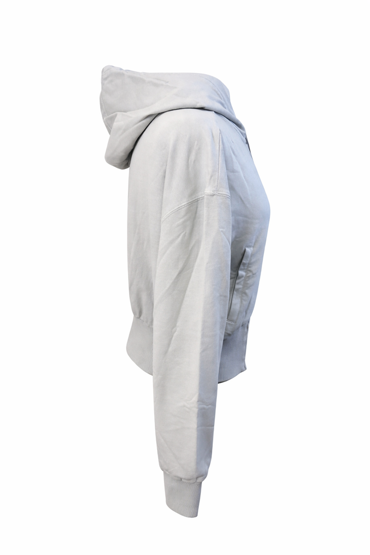 Blanc Noir Women's Allegra Raw Edge Hoodie - Pearl Blue - Skorzie