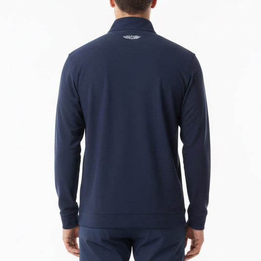 Straight Down Men's Golf Quarter Zip Bel Air New Indigo/Mint Size L