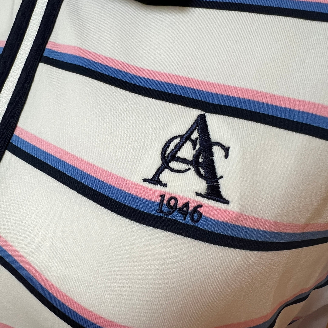 RLX Striped LS 1/4 Zip (w/ logo) - White - Small